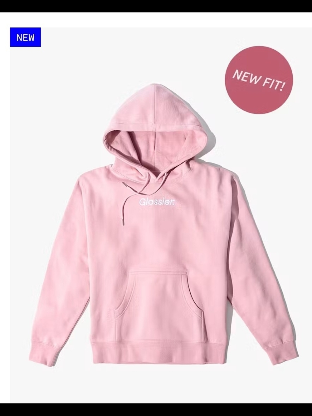 NWT Glossier Pink Logo Hoodie